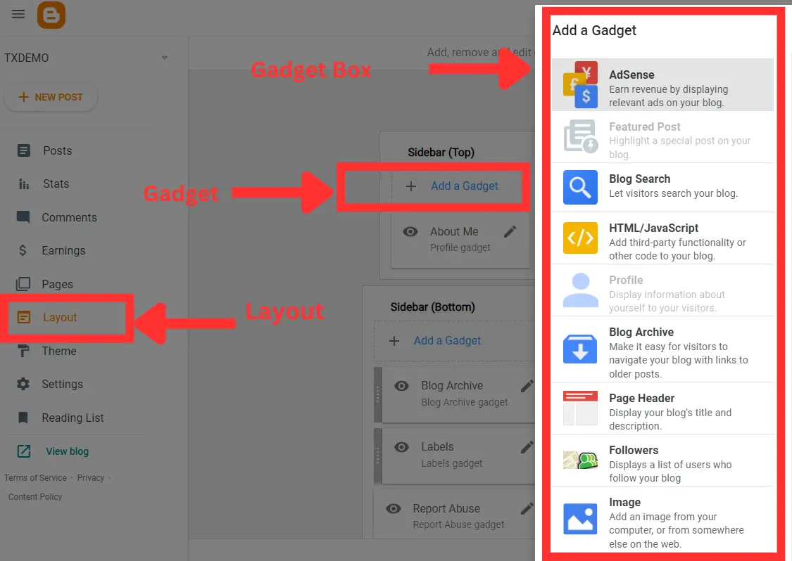 Enhancing Your Blog with Essential Gadgets in blogger setup
