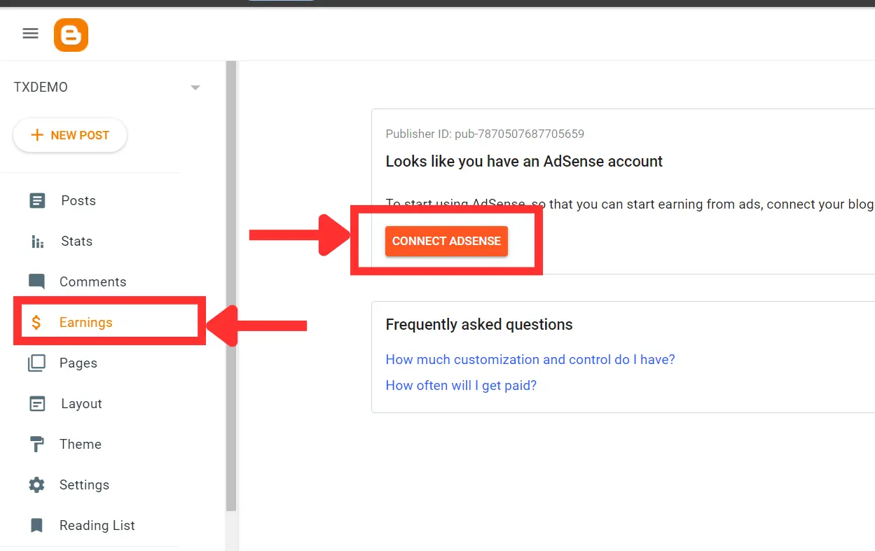 Monetizing Your Blog in blogger setup