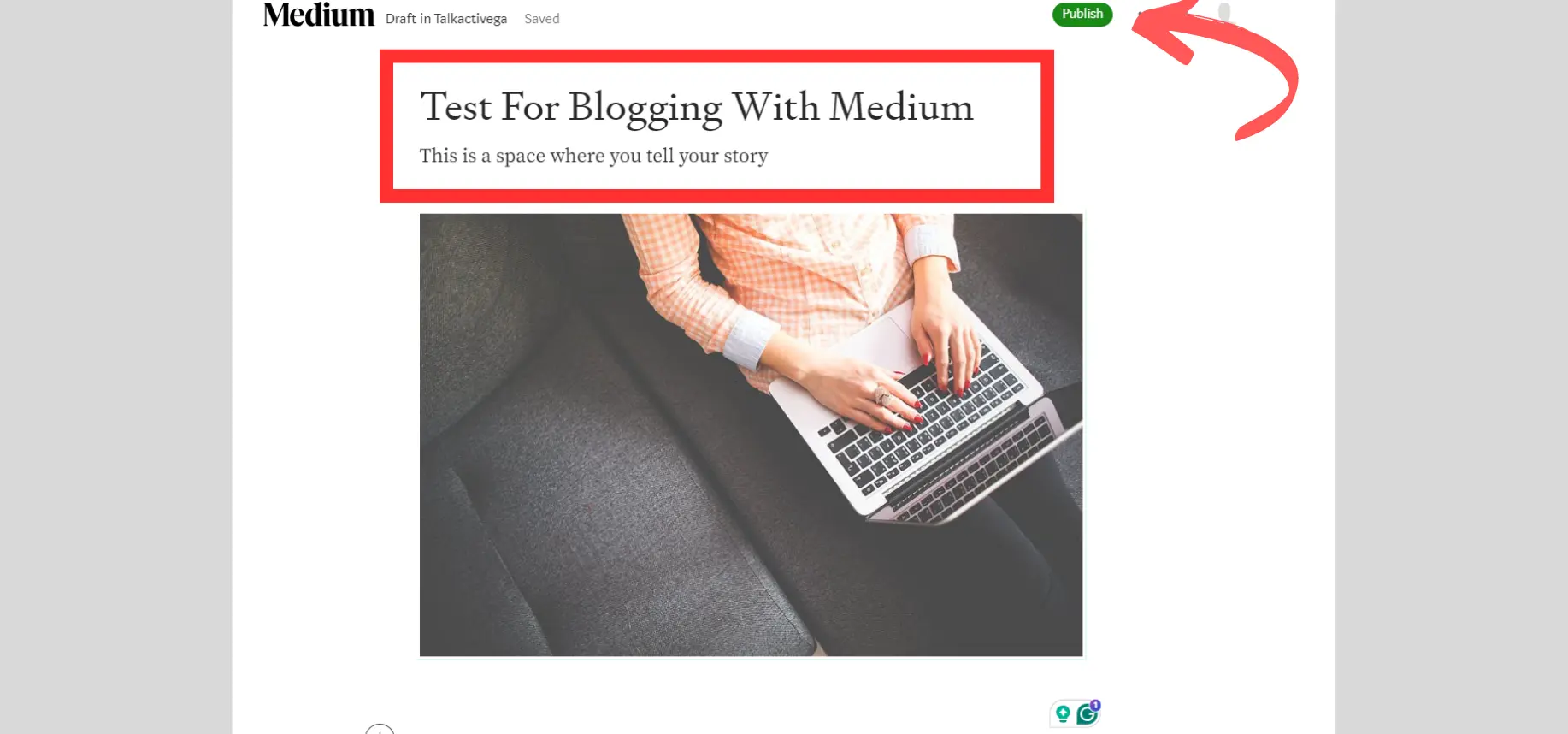 Writing the Post on Medium