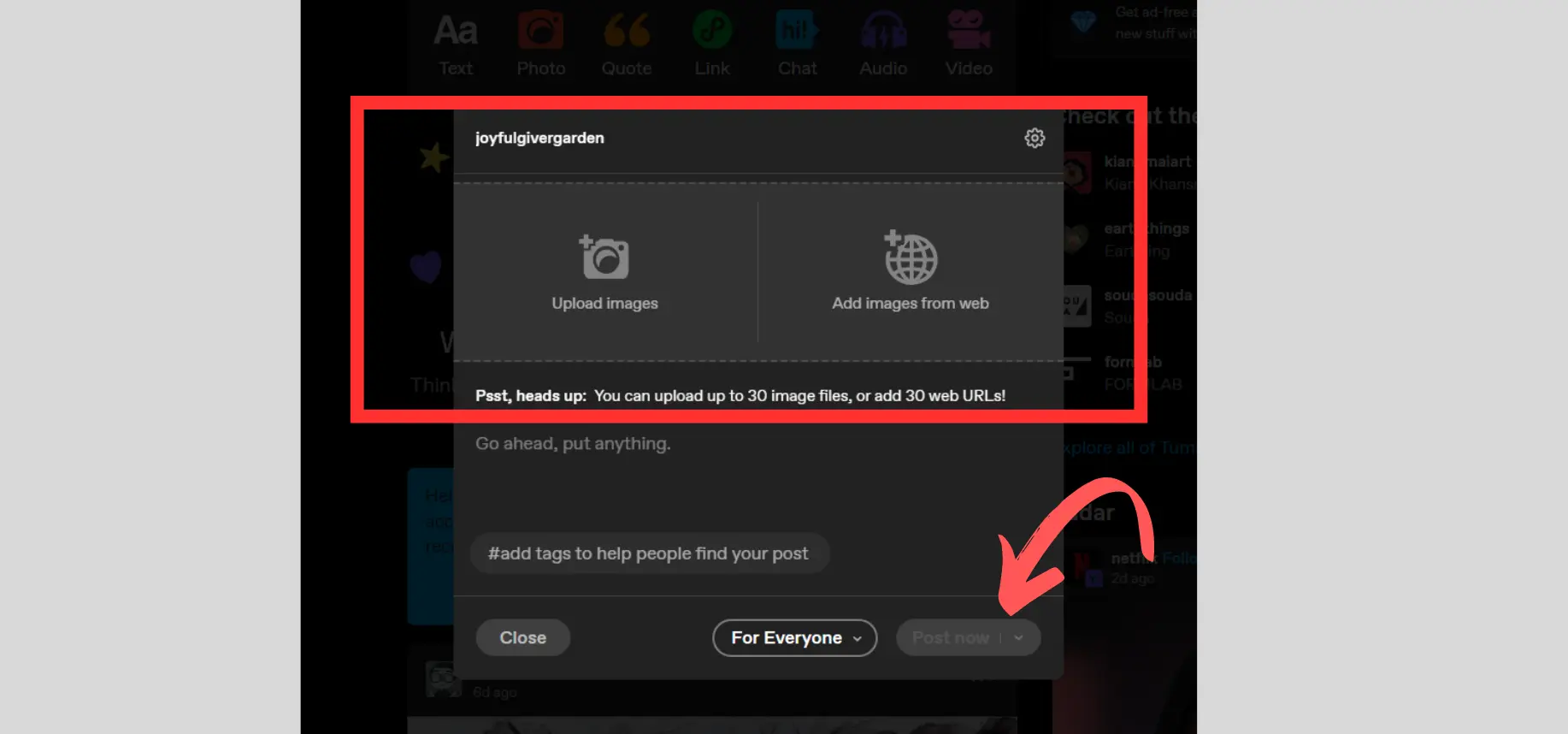 How to Start a Blog on Tumblr - Creating Image Post on Tumblr