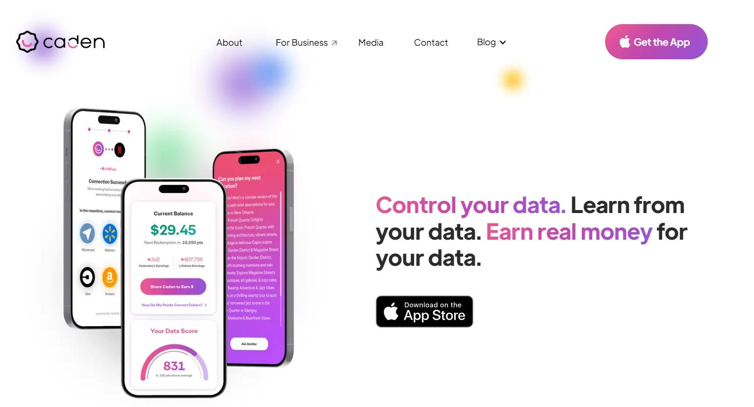 Caden is one of the apps that pays $100 a day for sharing personal data