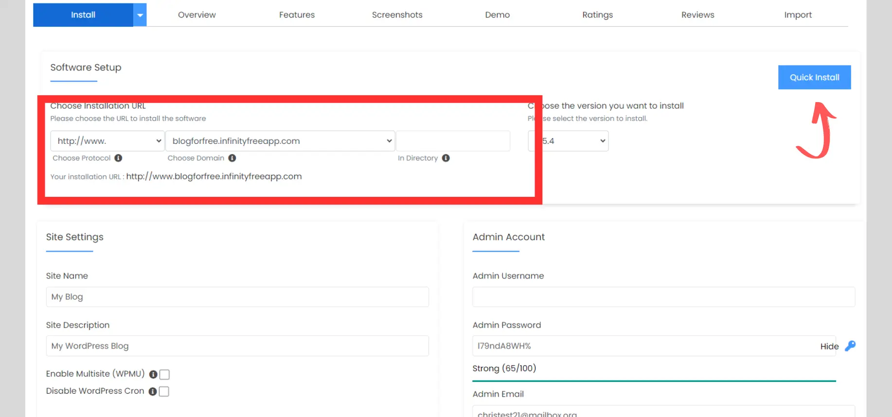 Configure - free hosting for blog